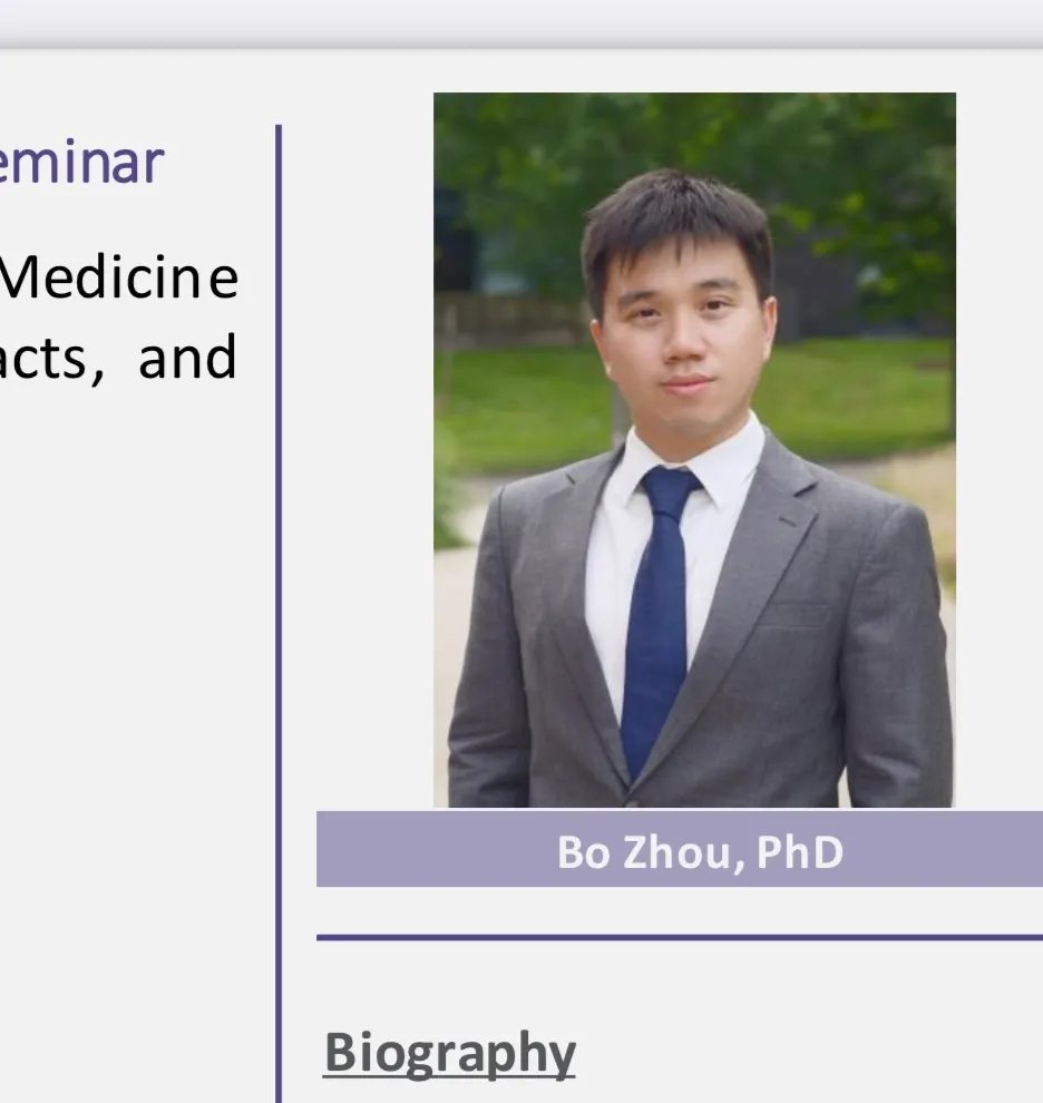 Pioneering AI for Nuclear Medicine Imaging: Seminar with Dr. Bo Zhou of Yale University — original accompanying photograph